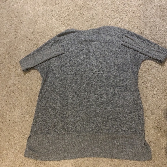 Gray V Neck Tunic Sweater- Size XS - Picture 3 of 3